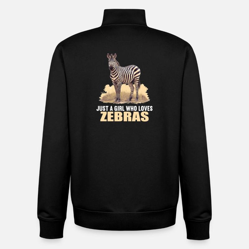 Zebras Zebra - Unisex Organic Zip Sweatshirt by Stanley/Stella - black