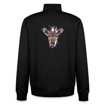Kaleidoscope Giraffe Head - Unisex Organic Zip Sweatshirt by Stanley/Stella - black - Back - AI Model Male 185 light (185cm)