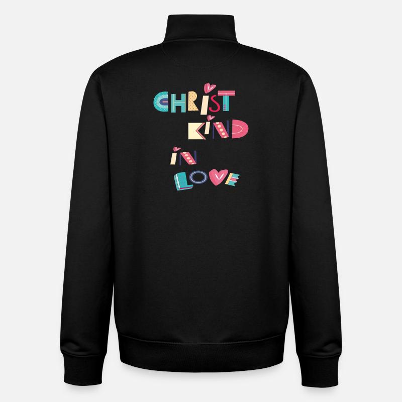 Enfant Jésus dans l’amour - Sweat zippé unisexe en coton bio Stanley/Stella - noir