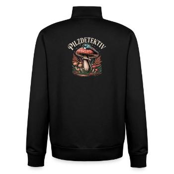 Mushroom Picking Mushrooms Picking Mushroom Hunters Forest - Unisex Organic Zip Sweatshirt by Stanley/Stella - black - Back - AI Model Male 185 light (185cm)