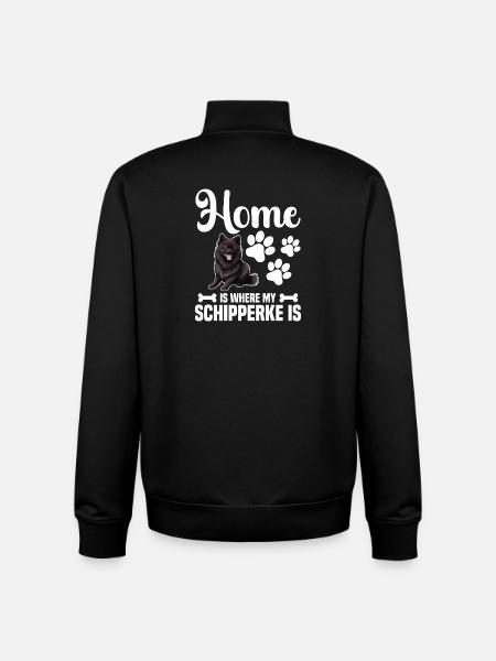 À la maison, c’est mon Schipperke - Sweat zippé unisexe en coton bio Stanley/Stella - noir