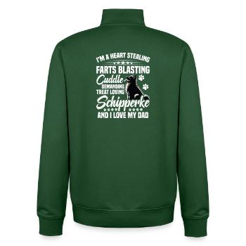 I'd push them in front of zombies to get my - Unisex Organic Zip Sweatshirt by Stanley/Stella - bottle green - Back - AI Model Male 185 dark (185cm)