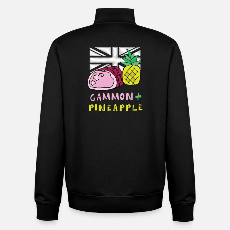 T-shirt Gammon Pineapple Pop Art - Sweat zippé unisexe en coton bio Stanley/Stella - noir