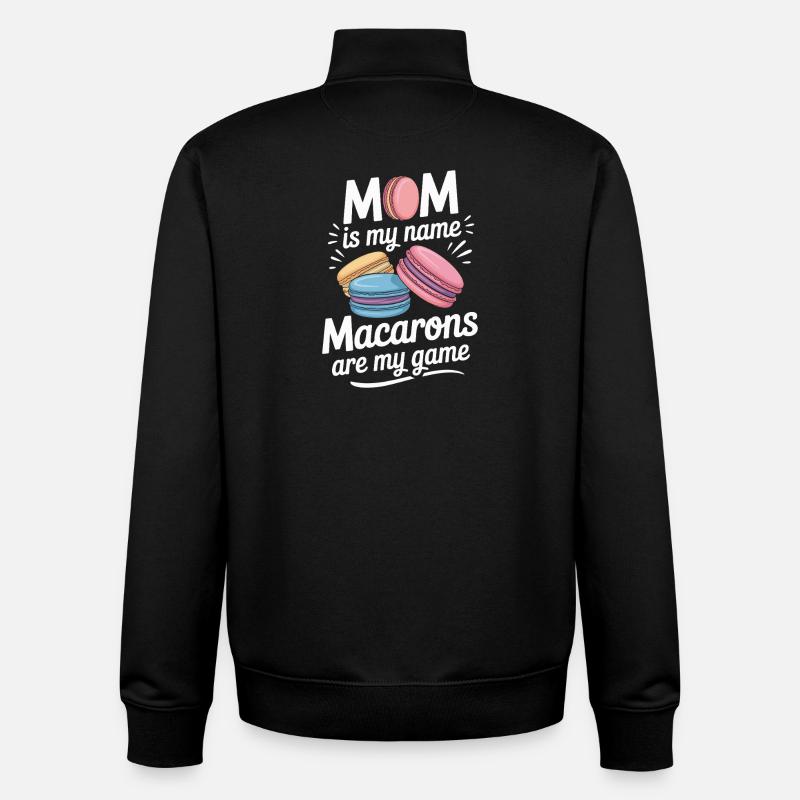 Macaron Desserts Français - Sweat zippé unisexe en coton bio Stanley/Stella - noir