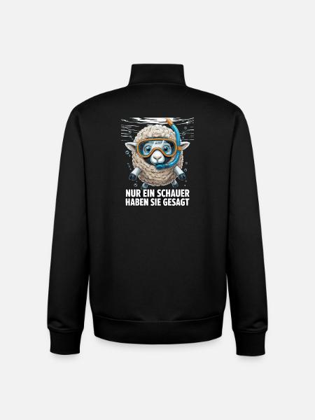Just a Shower – Funny Sheep Design - Unisex Organic Zip Sweatshirt by Stanley/Stella - black