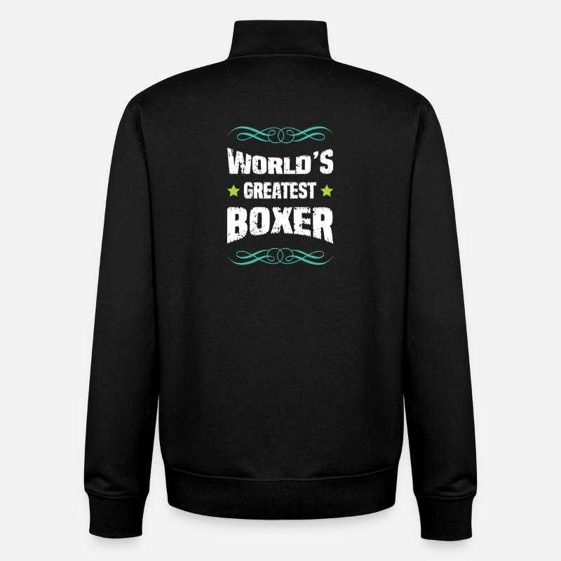 Le plus grand boxeur du monde - Sweat zippé unisexe en coton bio Stanley/Stella - noir