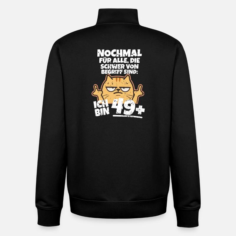 Majeur Chat 50 Anniversaire - Sweat zippé unisexe en coton bio Stanley/Stella - noir