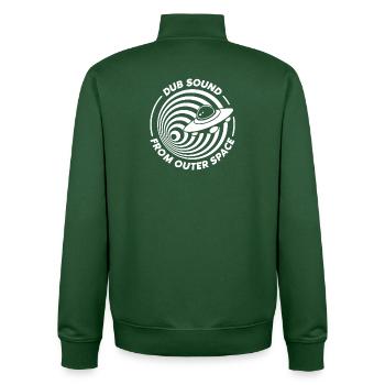 Dub Space UFO Vortex - Unisex Organic Zip Sweatshirt von Stanley/Stella - Flaschengrün - Hinten - AI Model Male 185 dark (185cm)