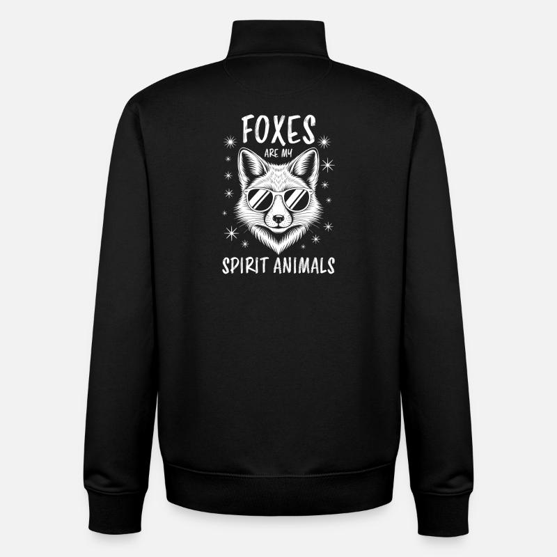 Fox Saying Funny Fox Gift - Unisex Organic Zip Sweatshirt by Stanley/Stella - black