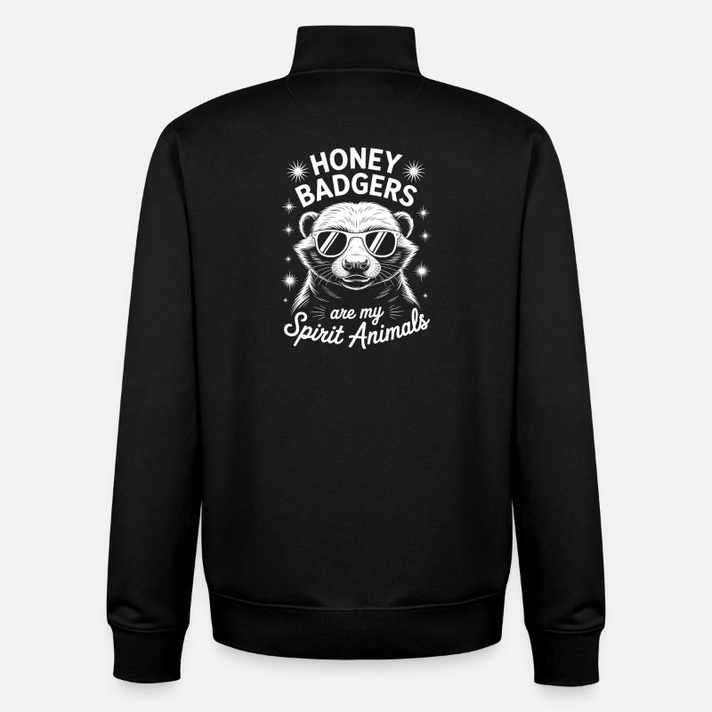 Honigdachs Spruch Lustiges Honigdachs Geschenk - Unisex Organic Zip Sweatshirt von Stanley/Stella - Schwarz