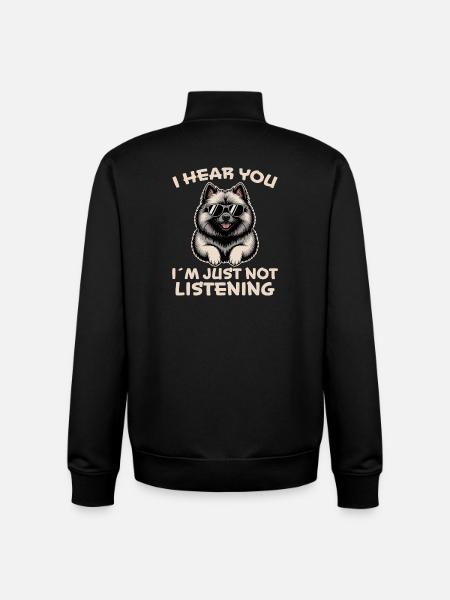 Keeshond Saying Dogs Funny Keeshond Gift - Unisex Organic Zip Sweatshirt by Stanley/Stella - black