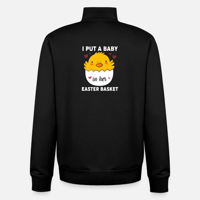 Gender Reveal Easter Mom-to-be - Unisex Organic Zip Sweatshirt by Stanley/Stella - black