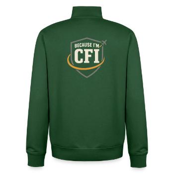 Flight Instructor Cfi Pilot Aviation Instructor - Unisex Organic Zip Sweatshirt by Stanley/Stella - bottle green - Back - AI Model Male 185 dark (185cm)