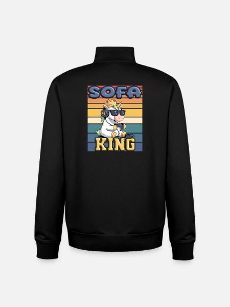 King Unicorn Sofa - Unisex Organic Zip Sweatshirt by Stanley/Stella - black