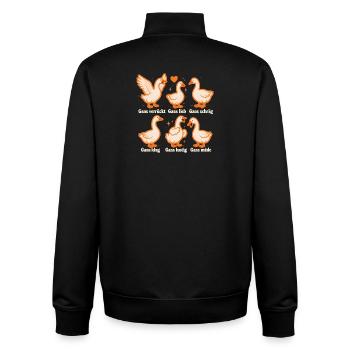 Dessin animé drôle d’oie – blague jeu de mots humour conte - Sweat zippé unisexe en coton bio Stanley/Stella - noir - Dos - AI Model Male 185 light (185cm)