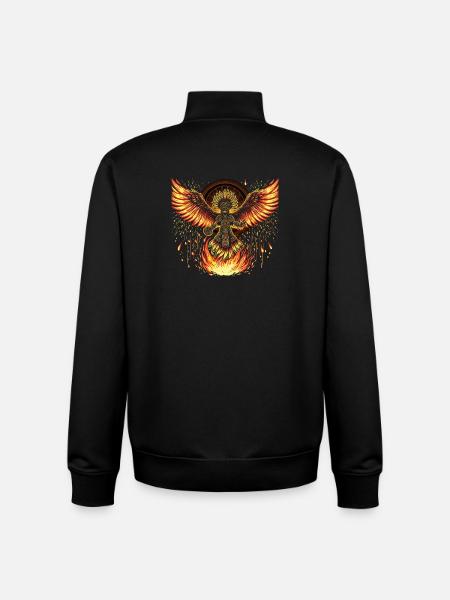 Phönixkrieger mit Flammenflügeln Azteken - Unisex Organic Zip Sweatshirt von Stanley/Stella - Schwarz