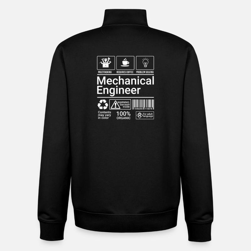 Ingénieur mécanique Description Geek sarcastique - Sweat zippé unisexe en coton bio Stanley/Stella - noir