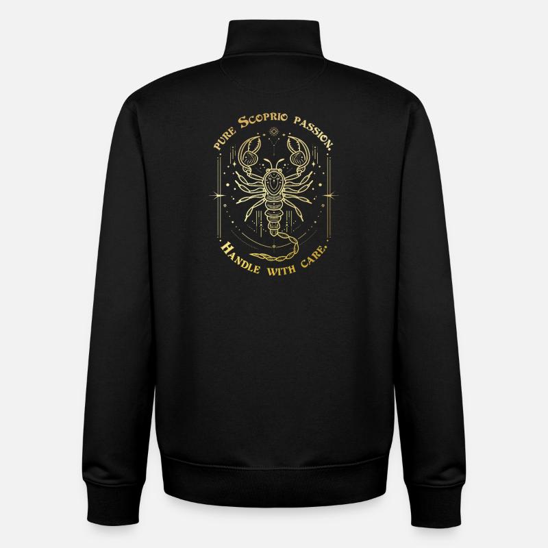 Scorpion Passion Signe du zodiaque Cadeau Astrologie Art - Sweat zippé unisexe en coton bio Stanley/Stella - noir