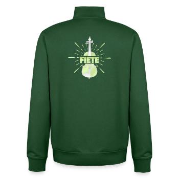 Instrument à cordes Fa - Sweat zippé unisexe en coton bio Stanley/Stella - vert bouteille - Dos - AI Model Male 185 dark (185cm)