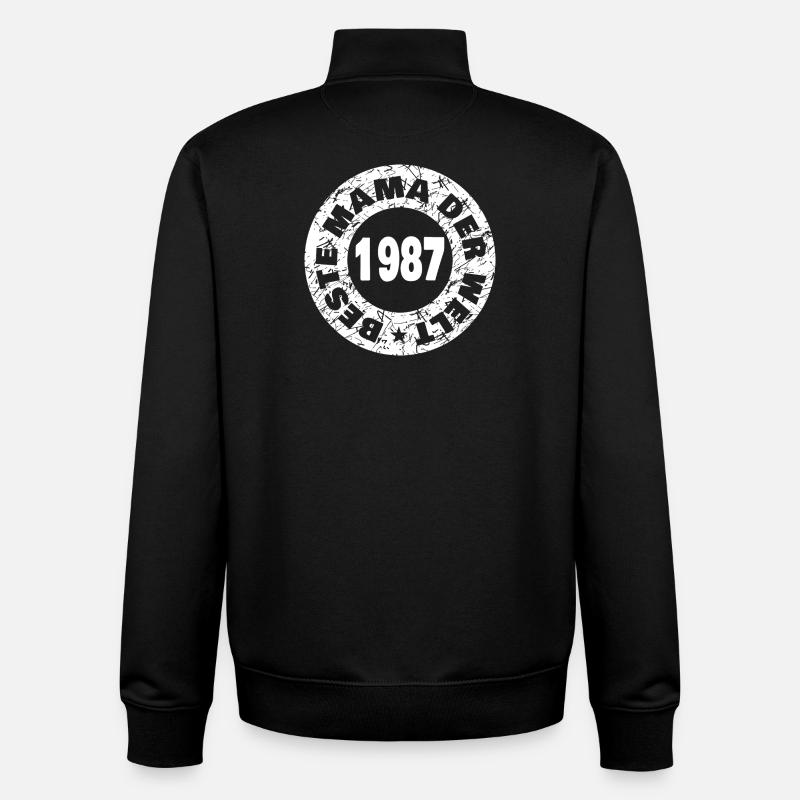 Fête des Mères 1987 - Sweat zippé unisexe en coton bio Stanley/Stella - noir