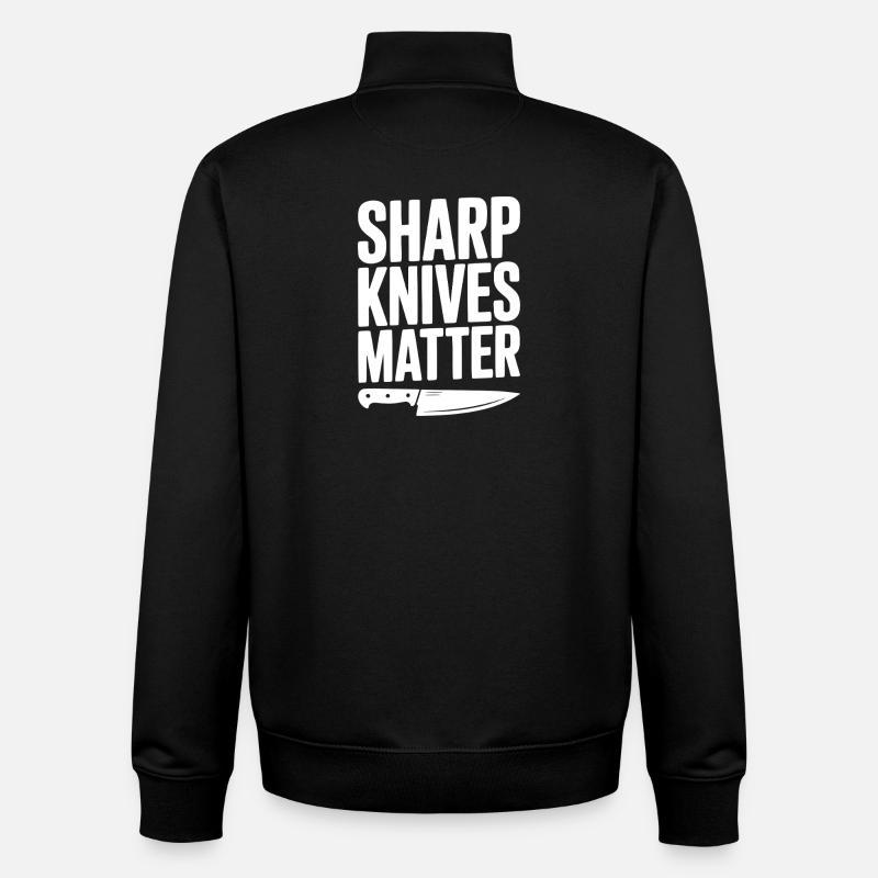 Scharfe Messer sind wichtig - Unisex Organic Zip Sweatshirt von Stanley/Stella - Schwarz