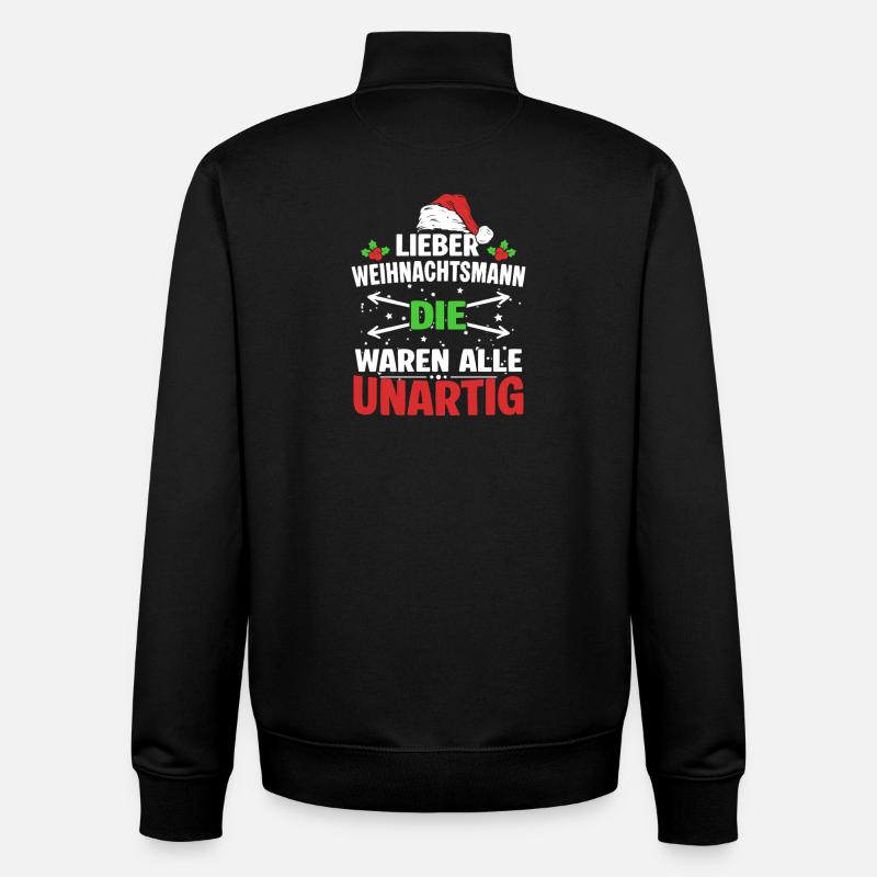 Joyeux Noël - Sweat zippé unisexe en coton bio Stanley/Stella - noir