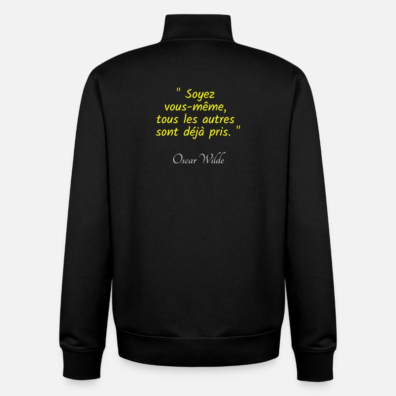 Be yourself—everyone else is already caught - Unisex Organic Zip Sweatshirt by Stanley/Stella - black