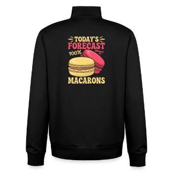 Macaron French Desserts - Unisex Organic Zip Sweatshirt by Stanley/Stella - black - Back - AI Model Male 185 light (185cm)