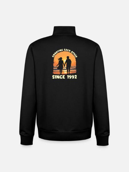 Anniversary of mutual harassment since 1992 - Unisex Organic Zip Sweatshirt by Stanley/Stella - black
