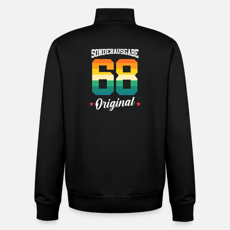 68 Anniversaire - Sweat zippé unisexe en coton bio Stanley/Stella - noir