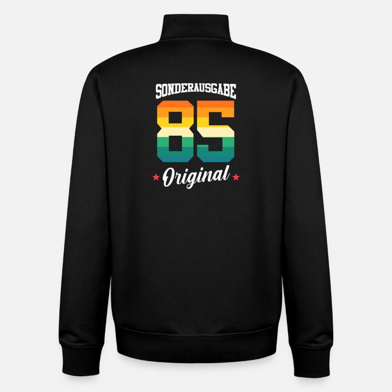 85 Anniversaire - Sweat zippé unisexe en coton bio Stanley/Stella - noir