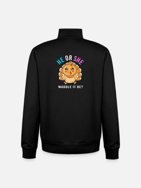 Thanksgiving Gender Reveal Werdende Mutter - Unisex Organic Zip Sweatshirt von Stanley/Stella - Schwarz