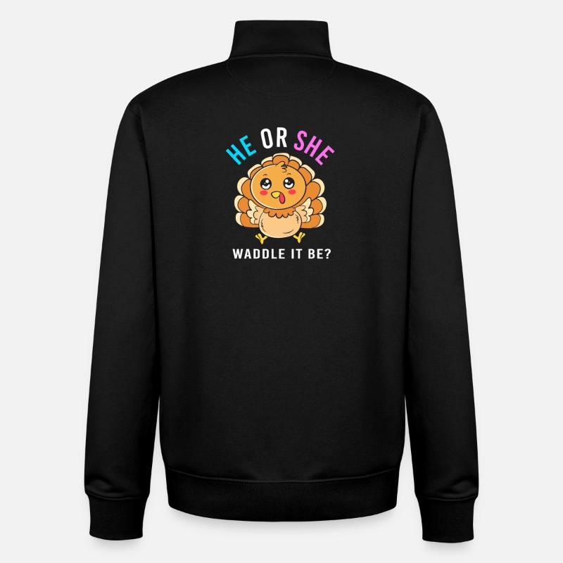 Thanksgiving Gender Reveal Future Maman - Sweat zippé unisexe en coton bio Stanley/Stella - noir