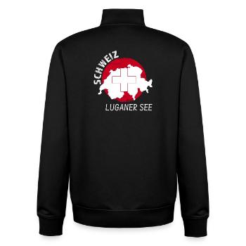 Luganer See - Unisex Organic Zip Sweatshirt von Stanley/Stella - Schwarz - Hinten - AI Model Male 185 light (185cm)