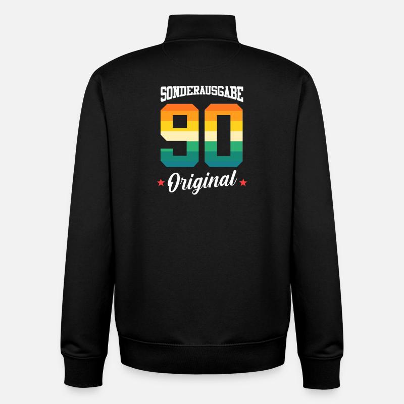90 Anniversaire - Sweat zippé unisexe en coton bio Stanley/Stella - noir