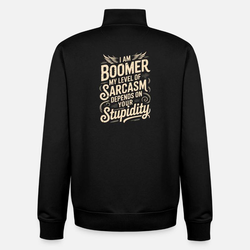 Boomer Sarkasmus Spruch Shirt Design - Unisex Organic Zip Sweatshirt von Stanley/Stella - Schwarz