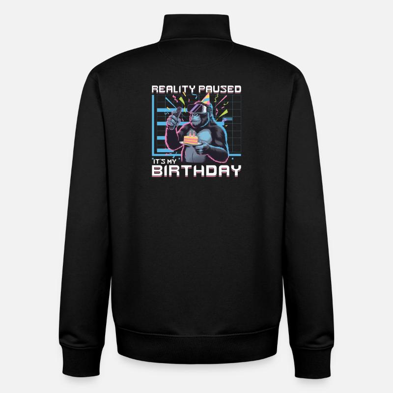 Anniversaire Gamer VR - Sweat zippé unisexe en coton bio Stanley/Stella - noir