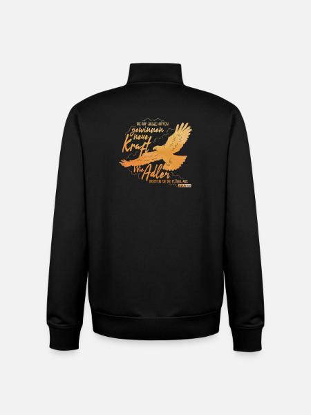 Isaiah 40:31 - Like Eagle Lettering - Unisex Organic Zip Sweatshirt by Stanley/Stella - black