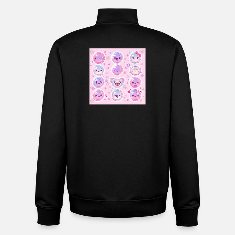 Pink Glow Pastell Kawaii Muster - Unisex Organic Zip Sweatshirt von Stanley/Stella - Schwarz
