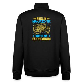 Euphonium Feelin Ma-Jazz-Tic With My Baritone - Unisex Organic Zip Sweatshirt by Stanley/Stella - black - Back - AI Model Male 185 light (185cm)