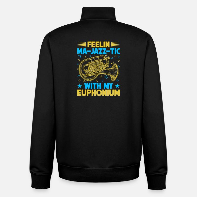 Euphonium Feelin Ma-Jazz-Tic avec mon baryton - Sweat zippé unisexe en coton bio Stanley/Stella - noir