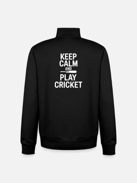 Keep Calm and Play Cricket - Unisex Organic Zip Sweatshirt by Stanley/Stella - black