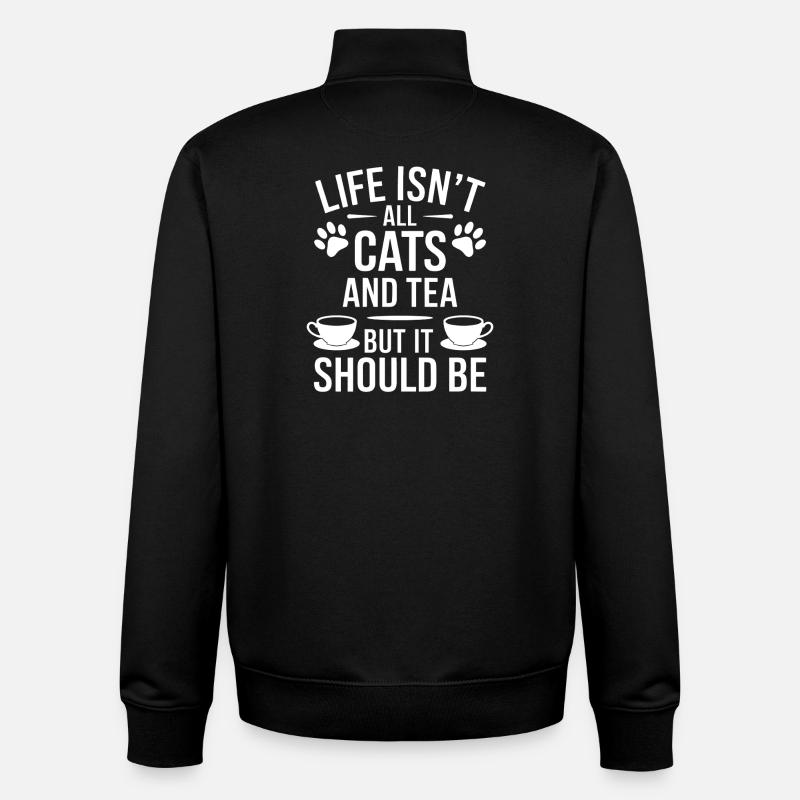 Tee Spruch Katzen Lustiges Tee Geschenk - Unisex Organic Zip Sweatshirt von Stanley/Stella - Schwarz