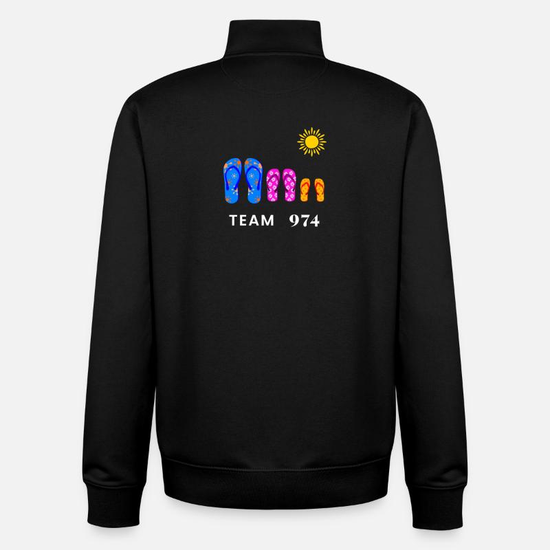 Team 974 savates Summer Sun - Unisex Organic Zip Sweatshirt by Stanley/Stella - black