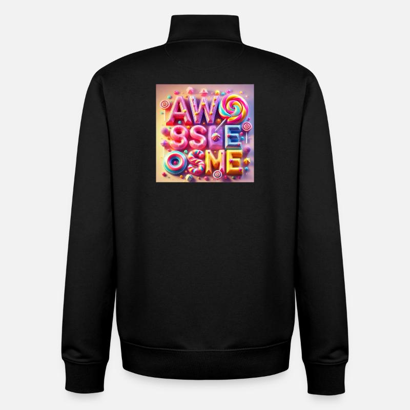 Candy Schriftzug Awesome - Unisex Organic Zip Sweatshirt von Stanley/Stella - Schwarz