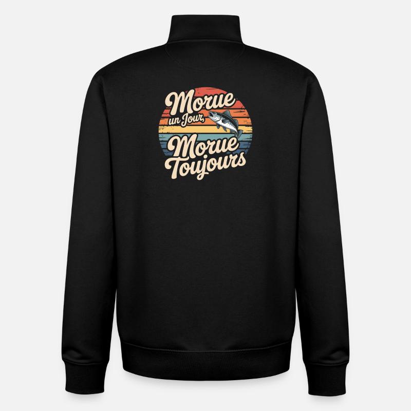 Once cod Cod - Unisex Organic Zip Sweatshirt by Stanley/Stella - black