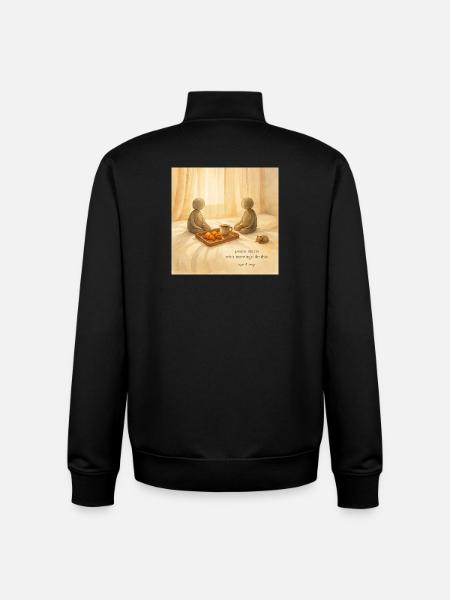 Morning Peace Breakfast Tray - Unisex Organic Zip Sweatshirt by Stanley/Stella - black