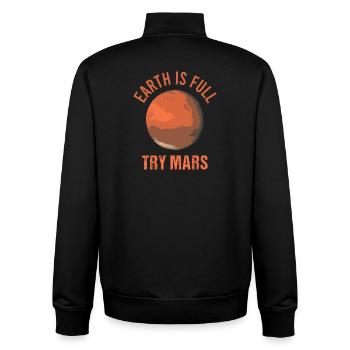 Mars planète espace fusée vintage - Sweat zippé unisexe en coton bio Stanley/Stella - noir - Dos - AI Model Male 185 light (185cm)