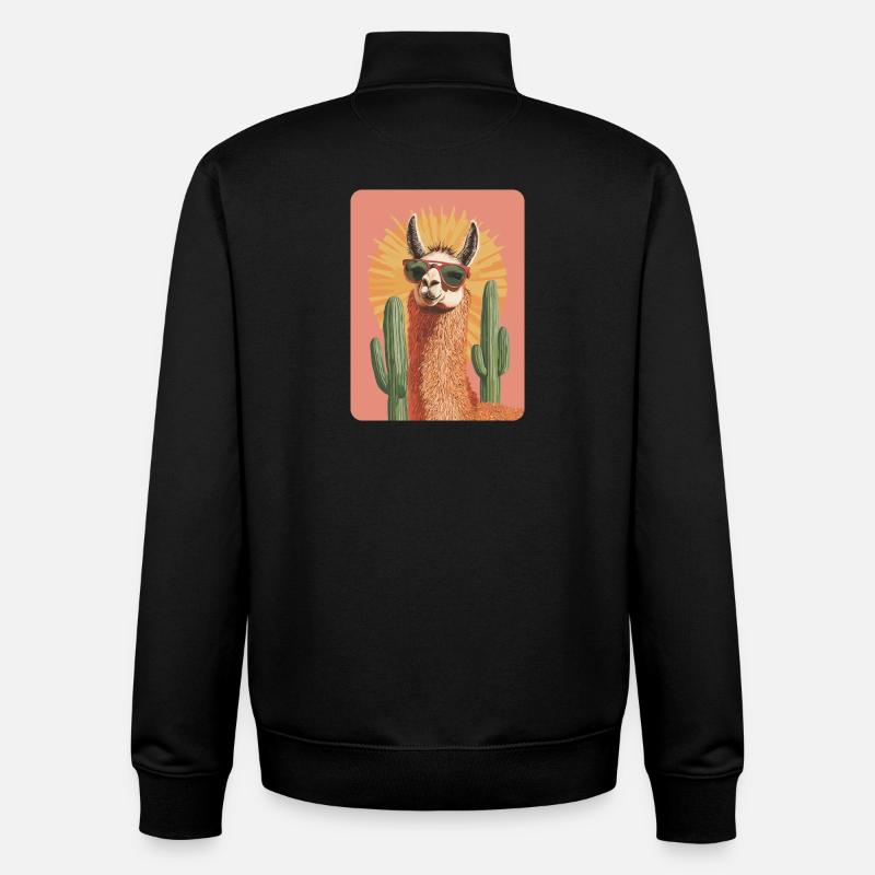 lama - Sweat zippé unisexe en coton bio Stanley/Stella - noir