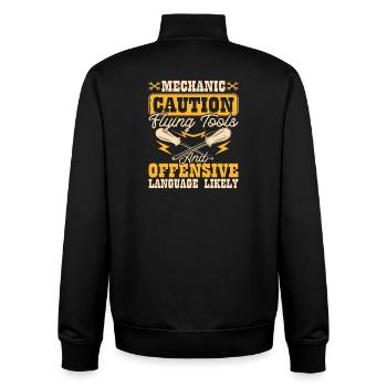 KFZ Mechaniker Mechatroniker Schrauber Geschenk - Unisex Organic Zip Sweatshirt von Stanley/Stella - Schwarz - Hinten - AI Model Male 185 light (185cm)